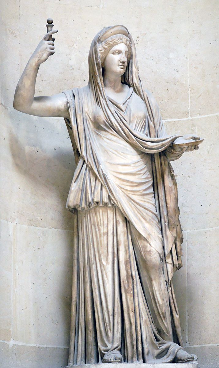 รูปปั้นเทวี Hera หรือ Juno ปั้นโรมันที่ปั้นตามศิลปะกรีก ปัจจุบันอยู่ที่พิพิธภัณฑ์ Louvre ประเทศฝรั่งเศส ,wikipedia.com
